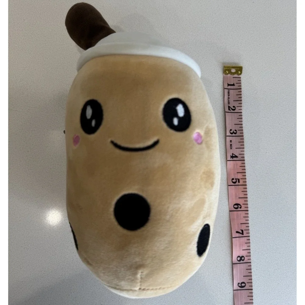 Boba Tea Plush Stuffed Animal Kawaii Bubble Tea Tan Brown 9 Inch Plushie
